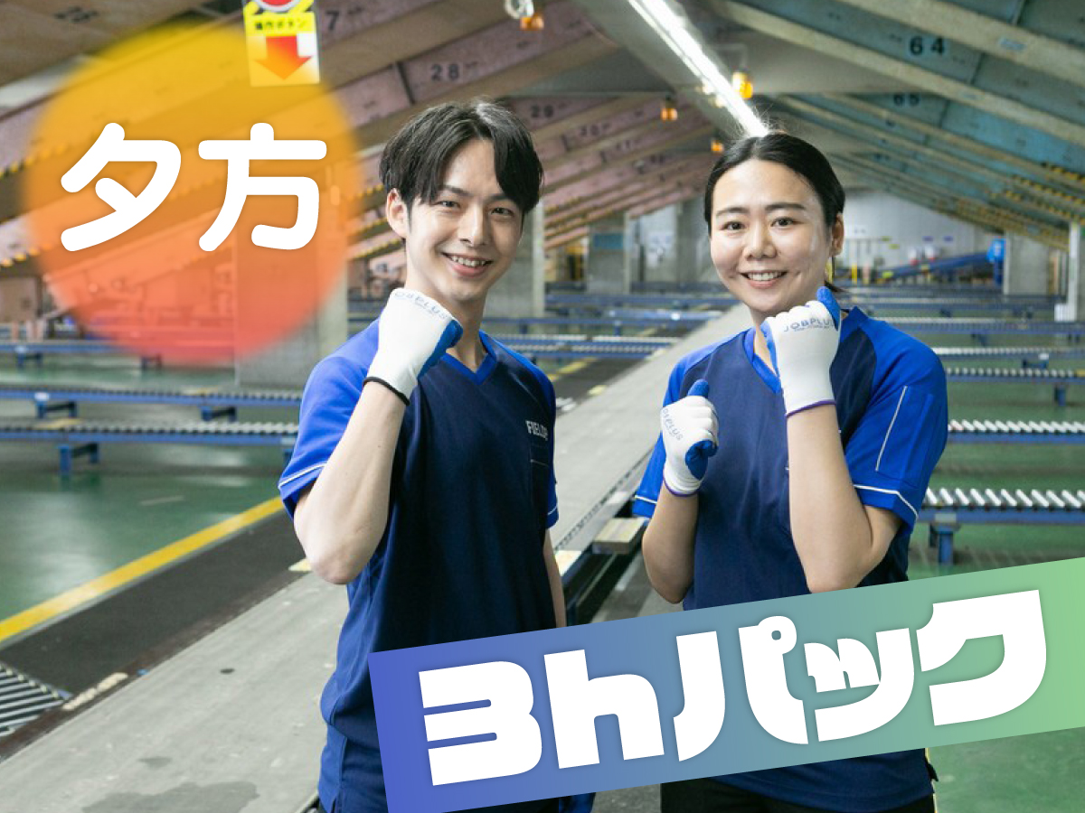 【夕方から】短期/18時～21時/週1日～/簡単荷物仕分け/日払い可(規定有)/副業歓迎【2か月間のみ】