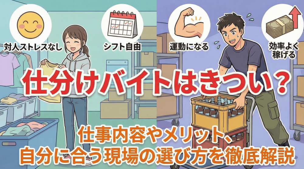 仕分けバイトはきつい？仕事内容やメリット、自分に合う現場の選び方を徹底解説