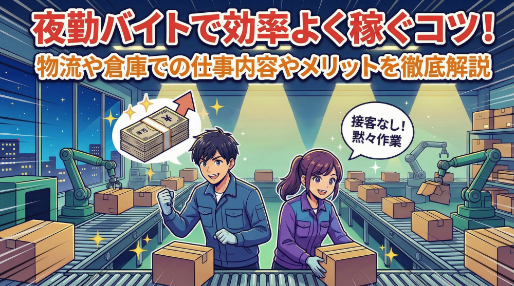 夜勤バイトで効率よく稼ぐコツ！物流倉庫での仕事内容や働くメリットを徹底解説
