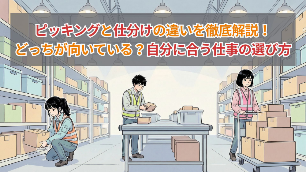 ピッキングと仕分けの違いを徹底解説!どっちが向いている?自分に合う仕事の選び方