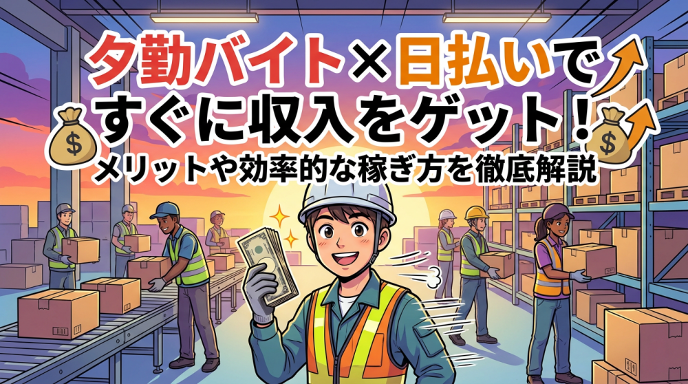 夕勤バイト×日払いですぐに収入をゲット！メリットや効率的な稼ぎ方を徹底解説