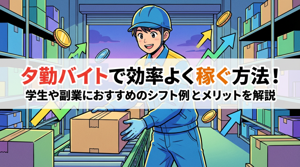 夕勤バイトで効率よく稼ぐ方法！学生や副業におすすめのシフト例とメリットを解説