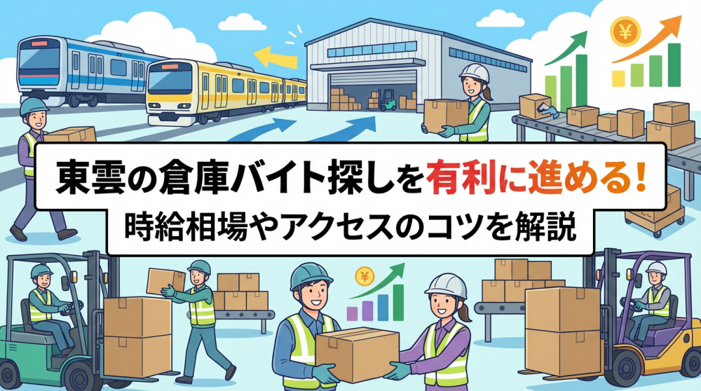 東雲の倉庫バイト探しを有利に進める！時給相場やアクセスのコツを解説