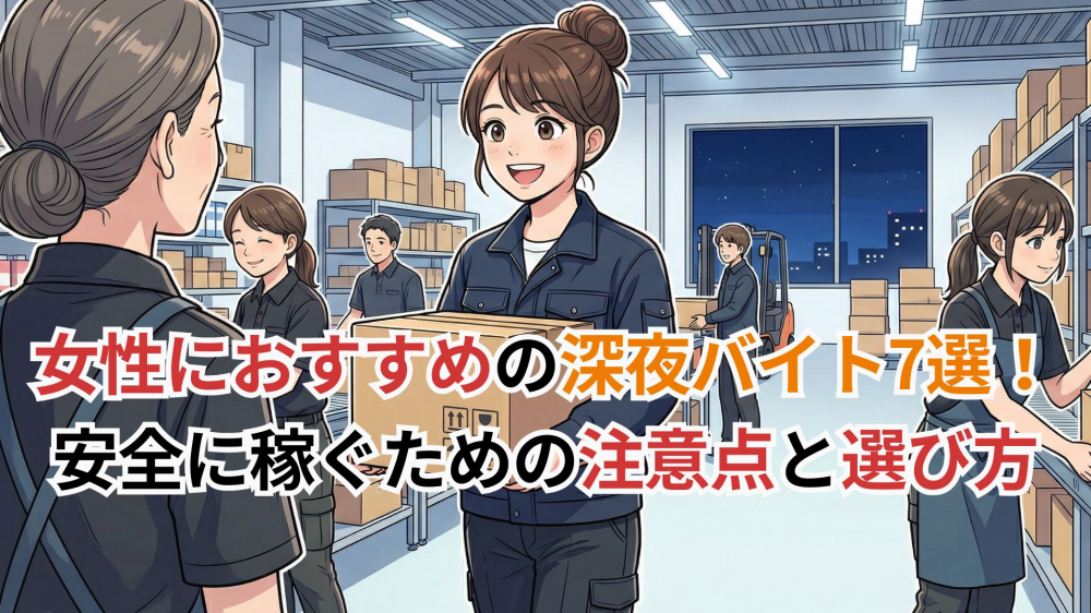 女性におすすめの深夜バイト7選！安全に稼ぐための注意点と選び方