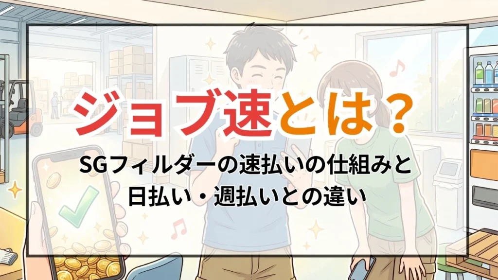 ジョブ速とは？SGフィルダーの速払いの仕組みと日払い・週払いとの違い